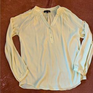Spense Soft Yellow Button-Front Blouse